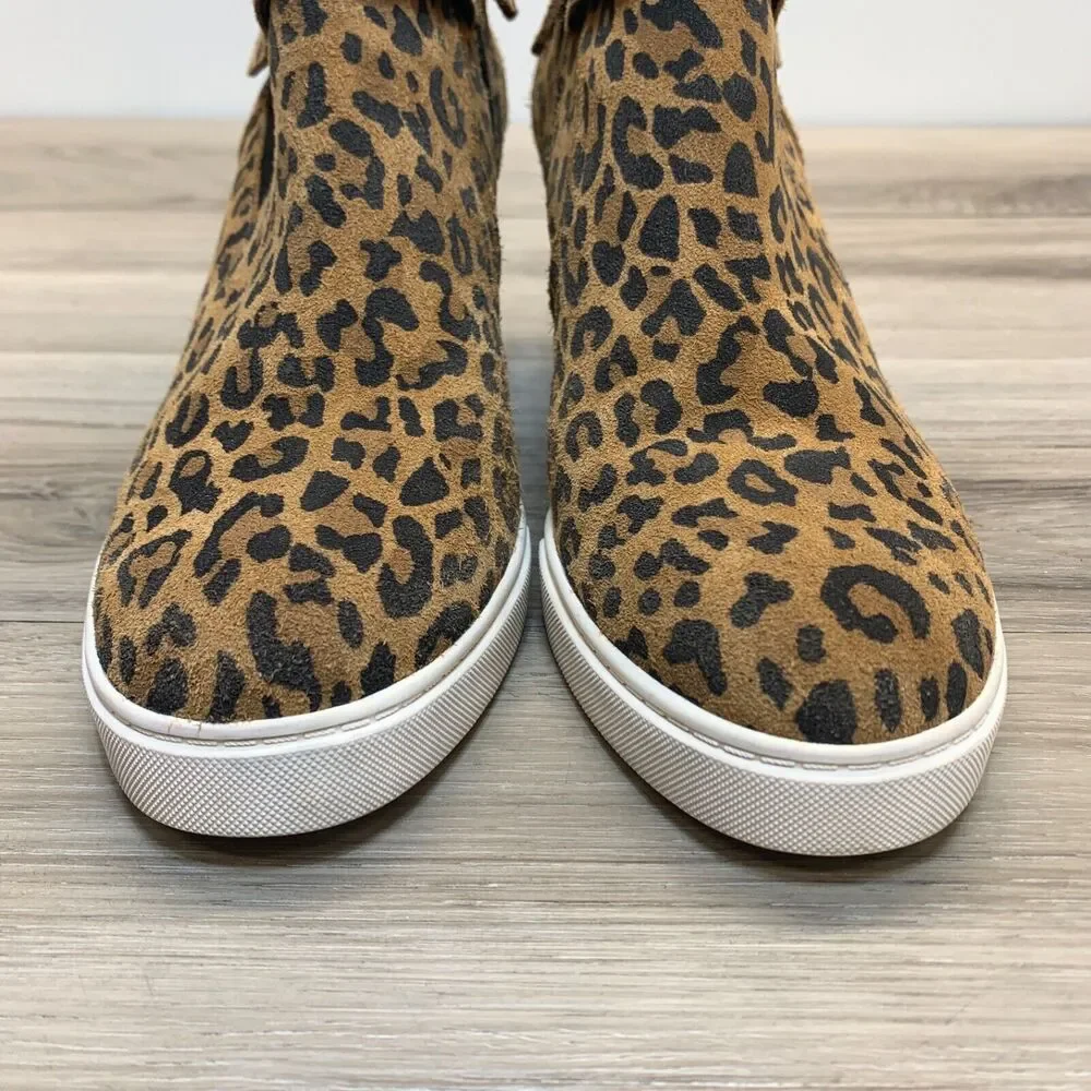 Linea Paolo Wedge Sneaker 8.5M Freshton Leopard Platform Shoes Bootie Leather - Picture 6 of 11